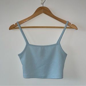 DIVIDED Baby Blue Cropped Tank Top